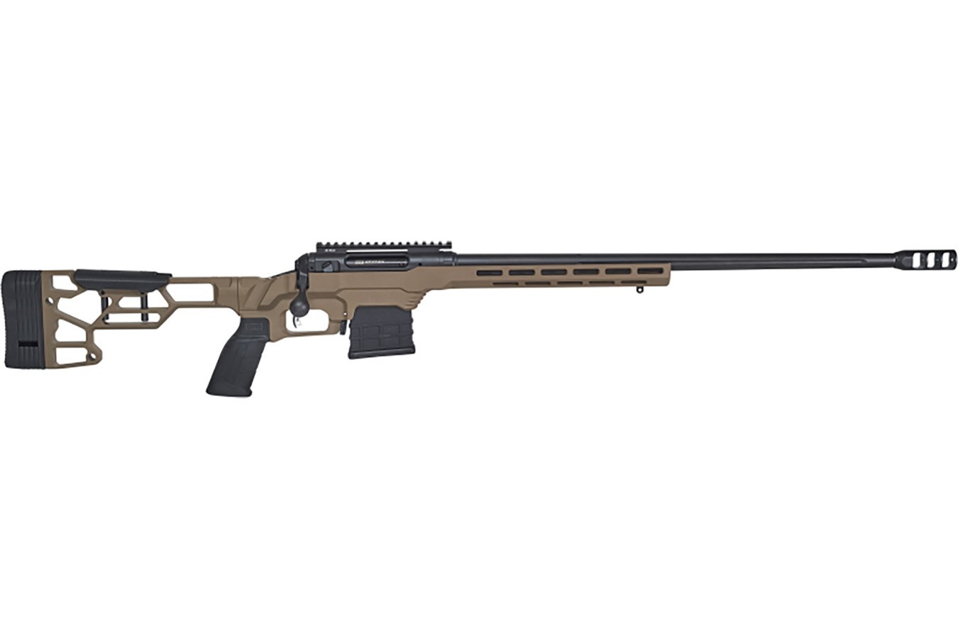 Savage 110 Precision Full Size 6.5 Creedmoor Bolt Action Rifle with Heavy Threaded Barrel, MDT LSS XL Chassis Flat Dark Earth C