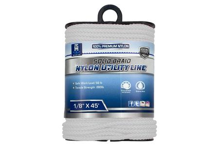 UTILITY MULTI-USE CORD 1/8INX45FT SOLID BRAID NYLON - WHITE