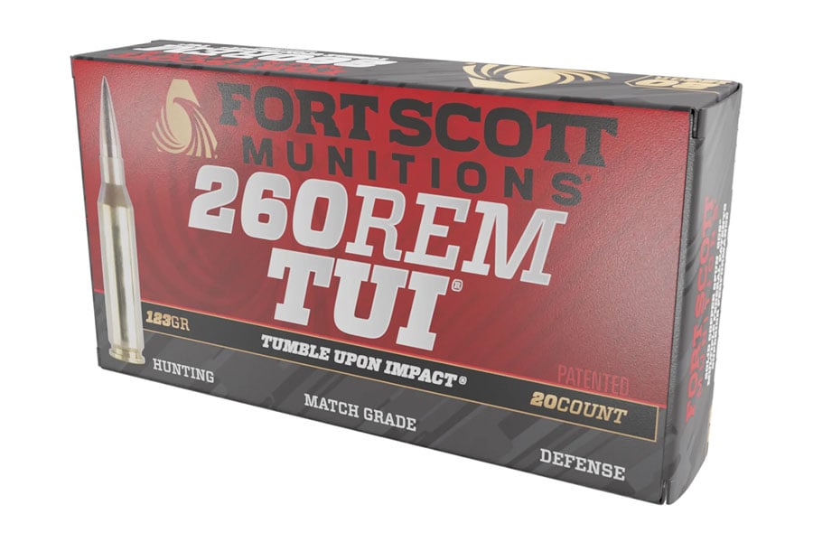 Fort Scott Munitions 260 Remington 123 Grain Solid Copper Spun Tumble Upon Impact 20/Box