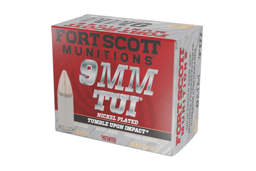 Fort Scott Munitions 9mm Luger 80 Grain Solid Copper Spun Tumble Upon Impact 20/Box