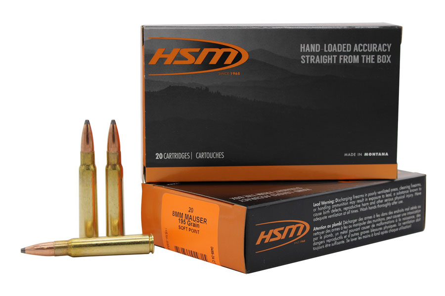 Hsm 8mm Mauser 195 Grain Soft Point 20/Box
