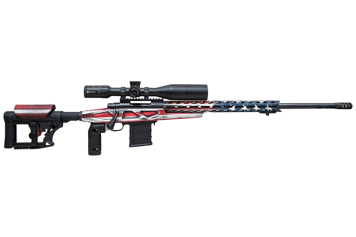Howa M1500 APC Chassis 6.5 Creedmoor Bolt Action Rifle with American Flag Cerakote