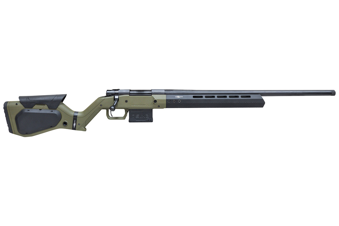 Howa M1500 Hera 6.5 Creedmoor Bolt Action Rifle with OD Green & Black Hera H7 Chassis Stock