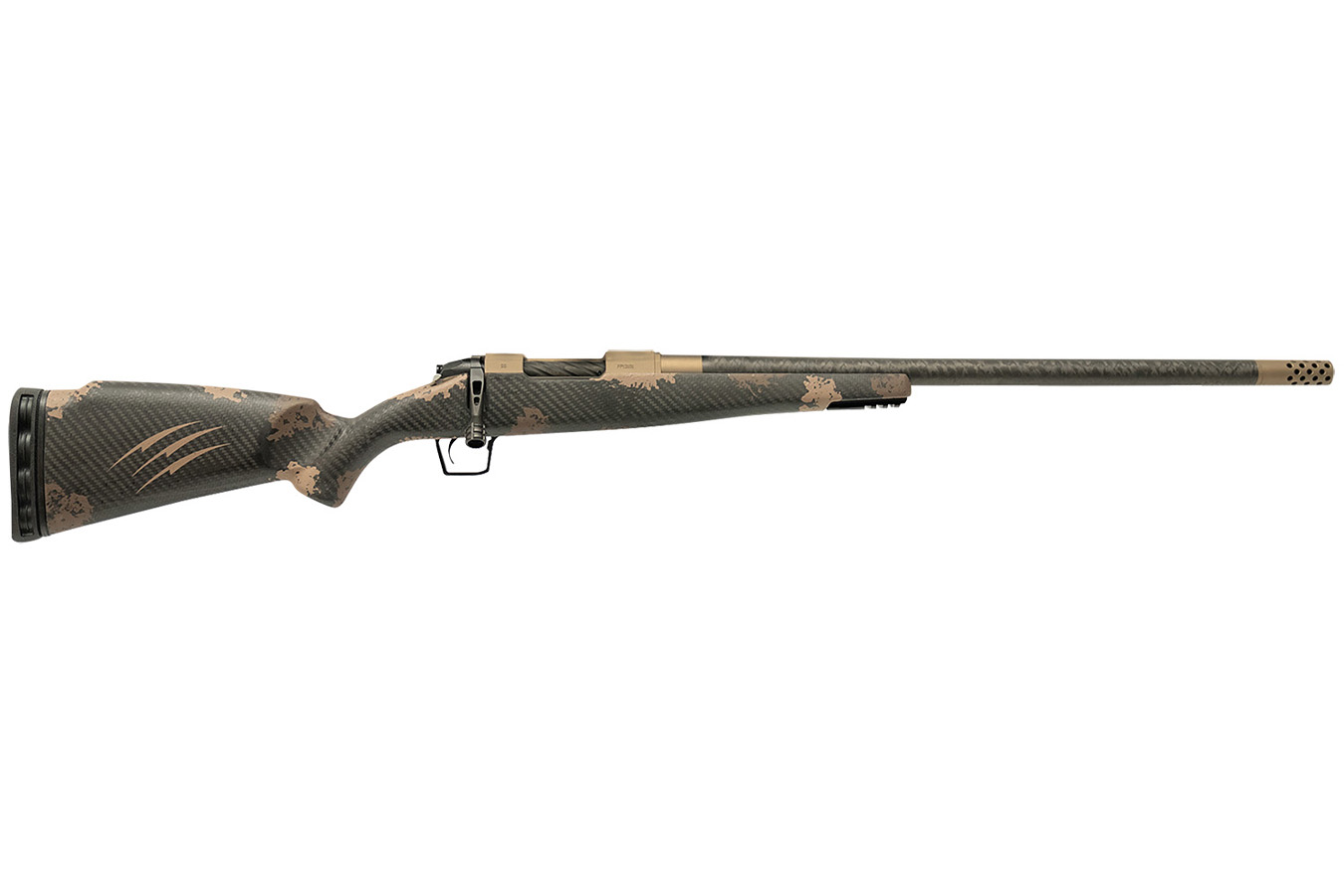 Fierce Firearms Carbon Rogue Full Size 6.5 PRC Bolt Action Rifle with Sonora Ambush Camo Fixed Carbon Fiber Stock