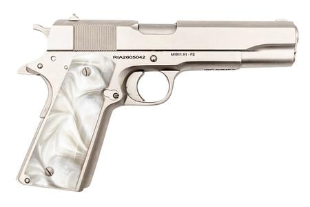 M1911-A1 GI 45ACP 5 NICKEL PEARL GRIPS