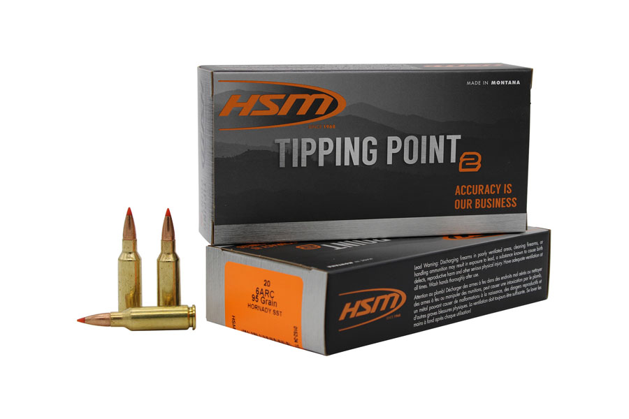 Hsm 6mm ARC 95 Grain Hornady SST Tipping Point Super Shock Tip