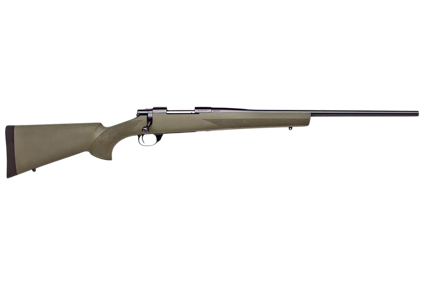 Howa 1500 Hogue 243 Win Bolt Action Rifle with Green Hogue Over Molded Synthetic Stock  