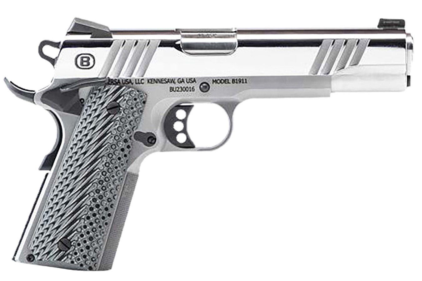 Bersa B1911 Mirror Full Size Frame 45 ACP Pistol with Gray VZ Grips