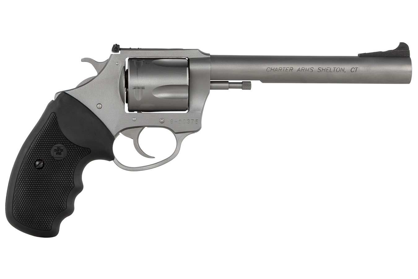 Charter Arms Bulldog Target Large 44 Special Pistol with Finger Grooved Rubber Grip