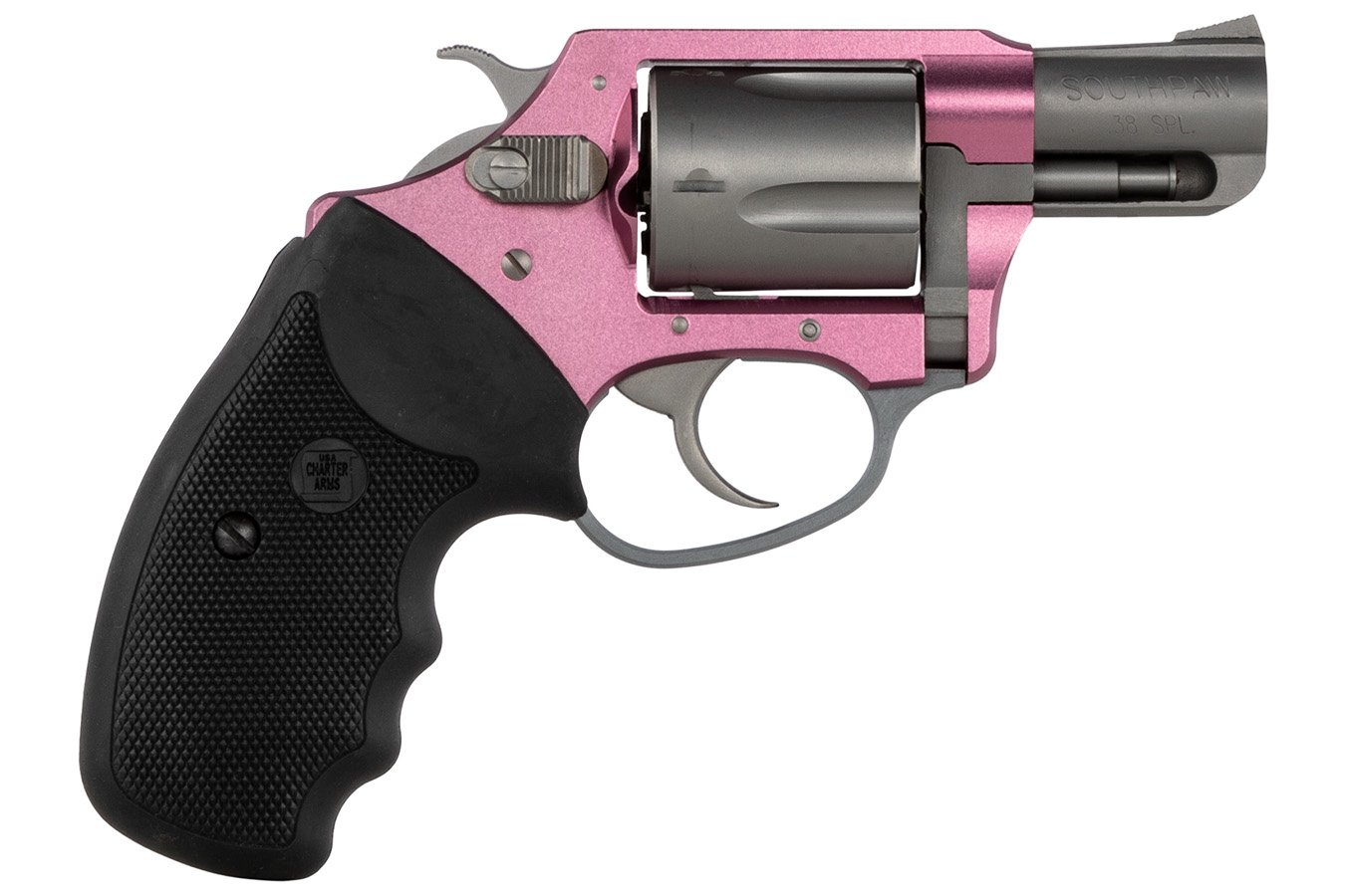 Charter Arms Undercover Southpaw 38 Special Pistol with Black Finger Grooved Rubber Grip