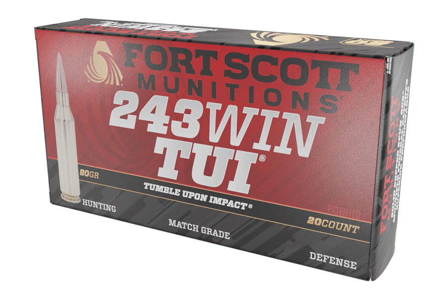 Fort Scott Munitions 243 Winchester 80 Grain Solid Copper Spun Tumble Upon Impact 20/Box