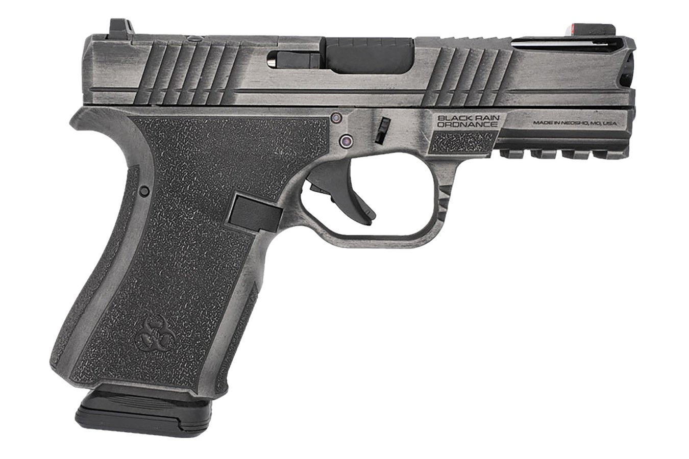 Black Rain Ordnance Frontline+ Compact Frame 9mm Luger Pistol with Optic Ready/Ported/Serrated Stainless Steel Slide