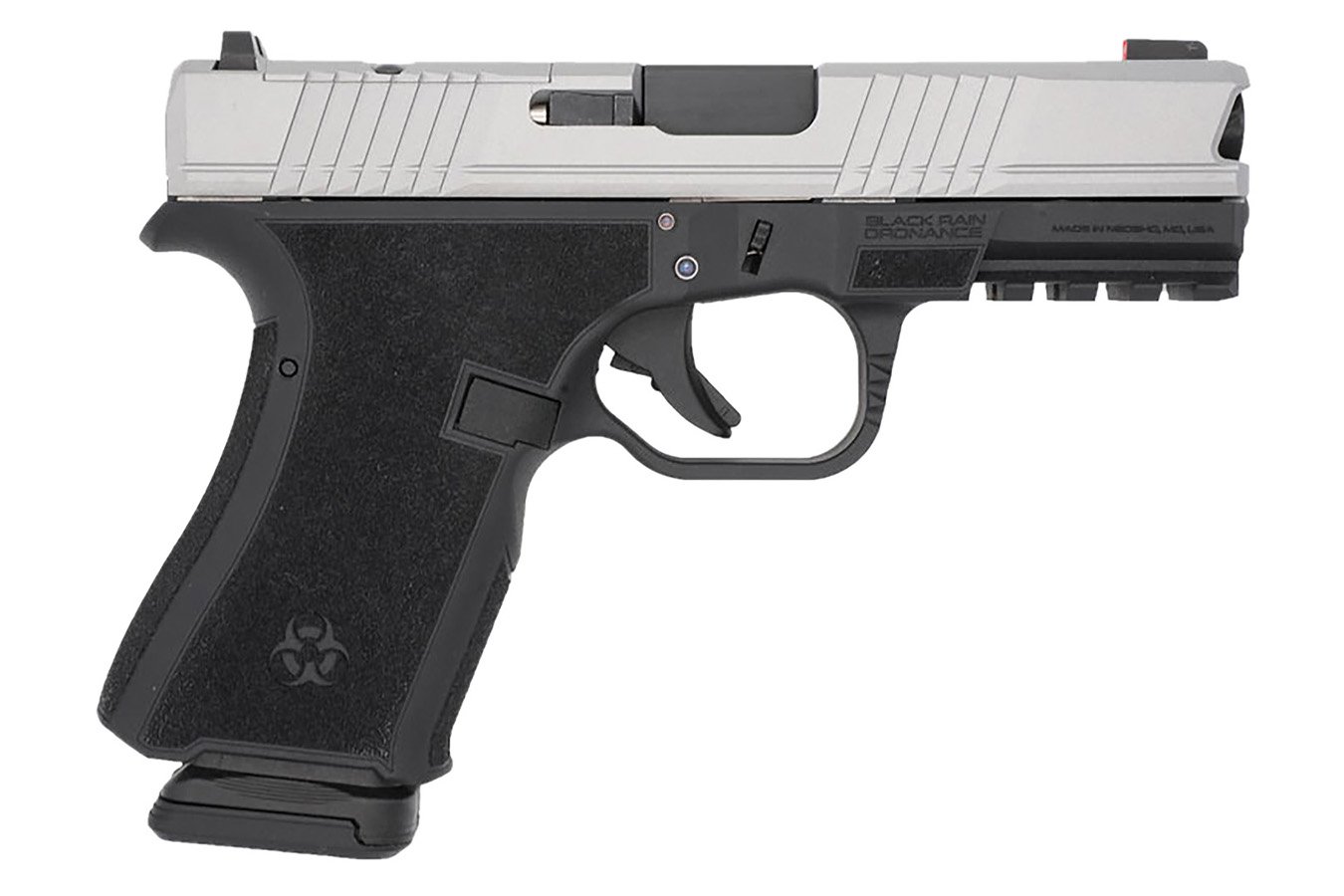 Black Rain Ordnance Frontline Compact Frame 9mm Luger Pistol with Optic Ready/Serrated Stainless Steel Slide