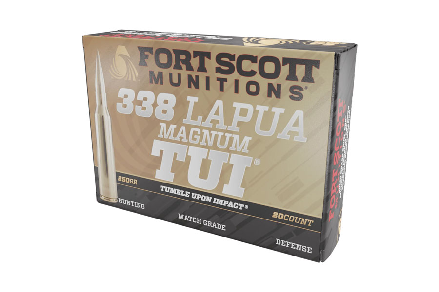 Fort Scott Munitions 338 Lapua Magnum 250 Grain Solid Copper Spun Tumble Upon Impact 20/Box