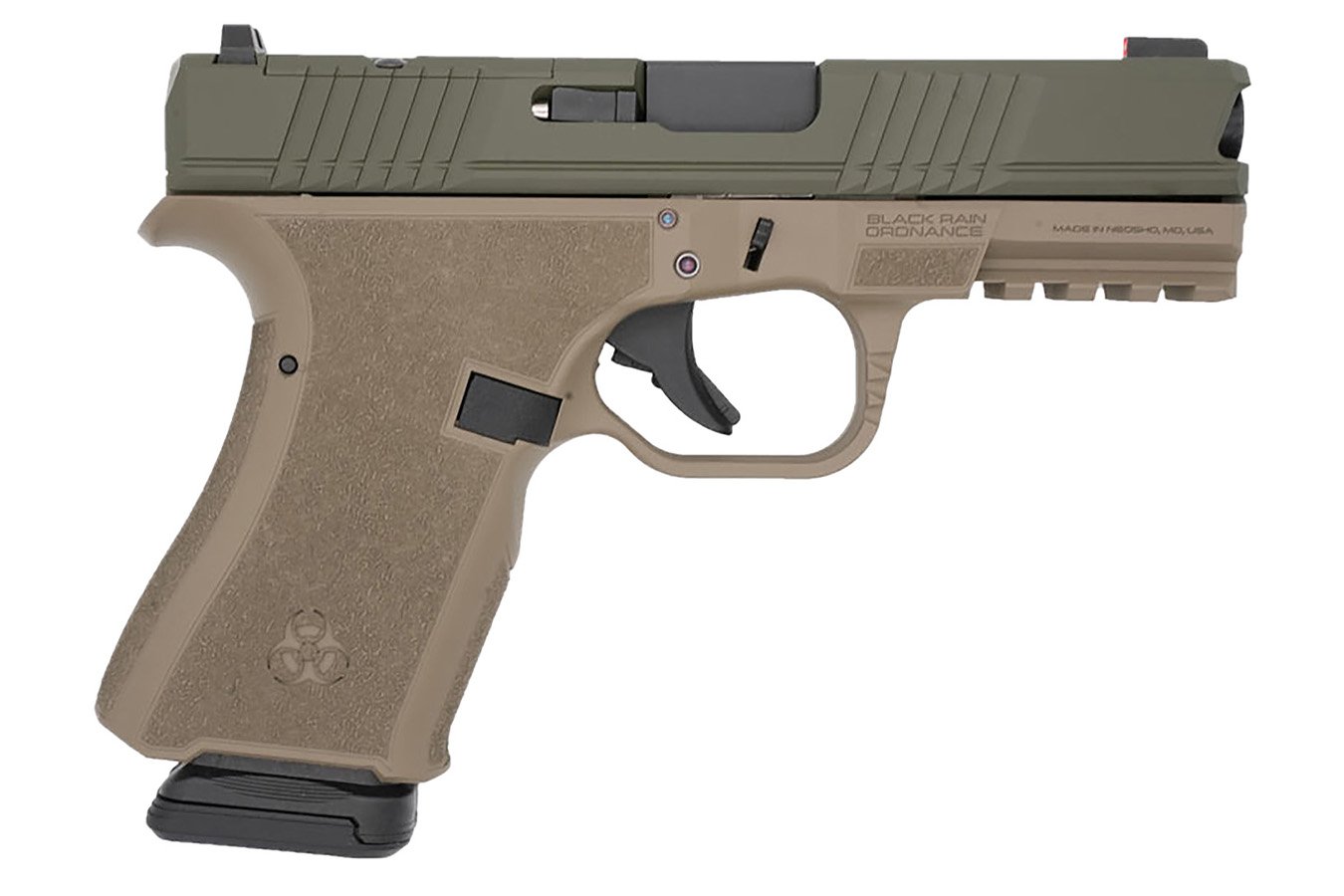 Black Rain Ordnance Frontline Compact Frame 9mm Luger Pistol with Optic Ready/Serrated Stainless Steel Slide