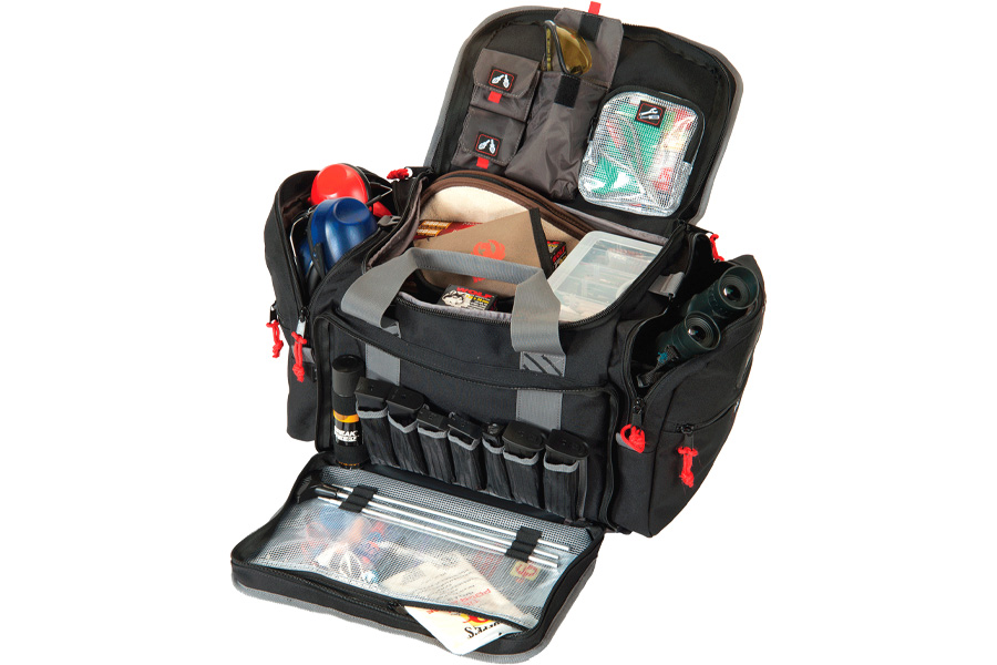 Gps Range Bag With Storage Pockets, Visual ID Storage & Holds 5 Handguns and 4 Ammo Dump Cups