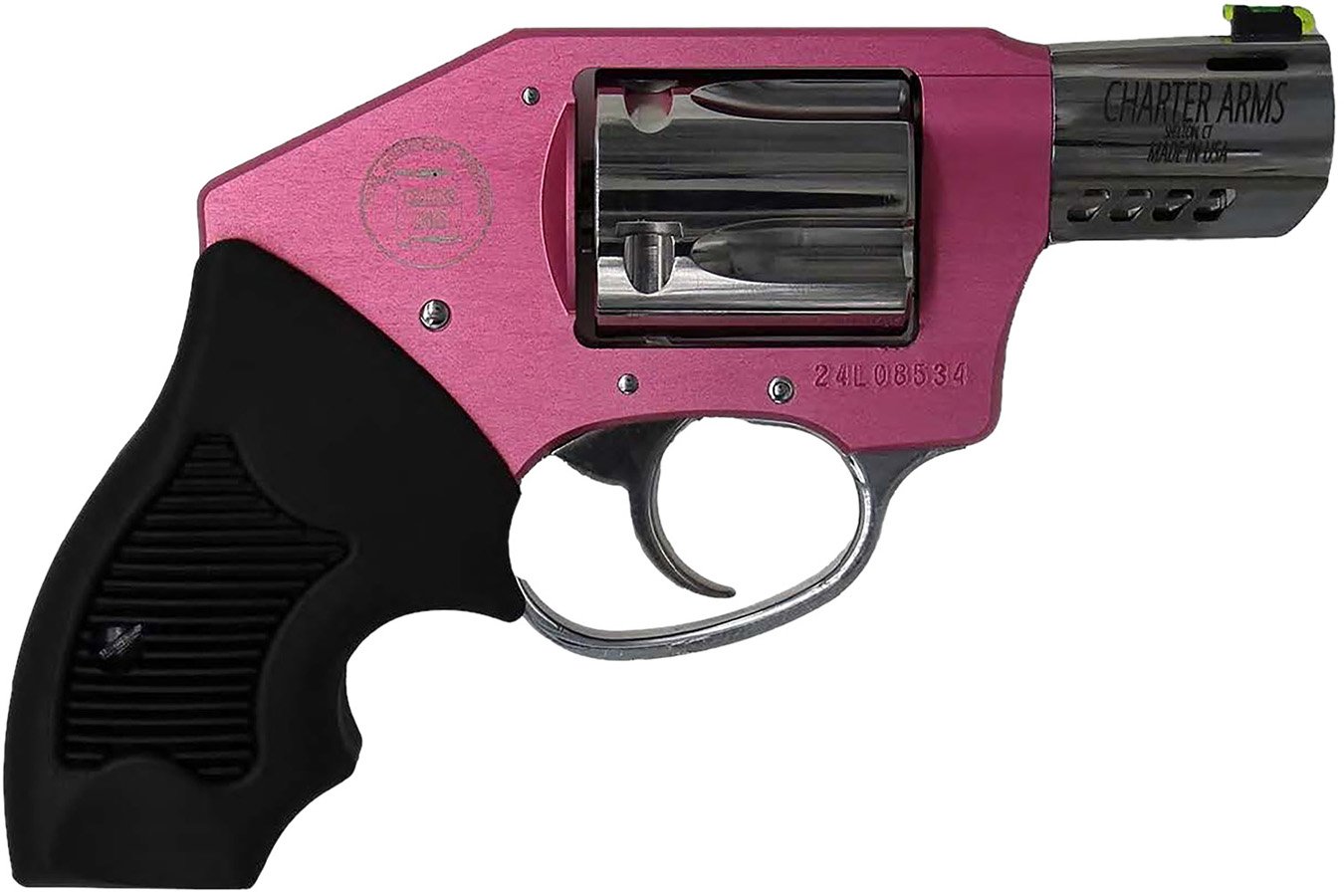 Charter Arms Off Duty Coyote 380 ACP Pistol with Black Finger Grooved Rubber Grips