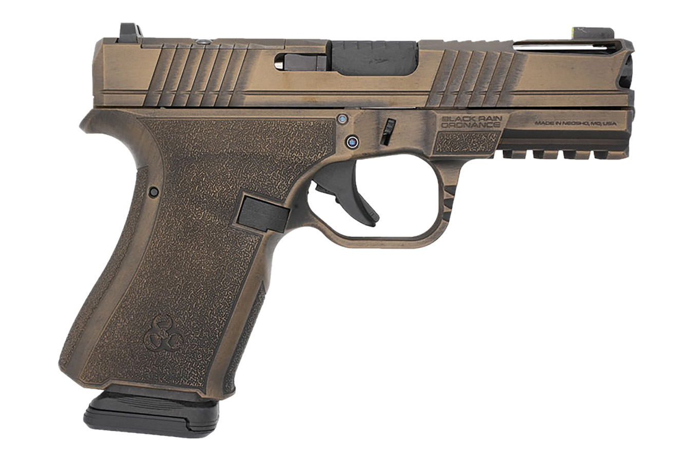 Black Rain Ordnance Frontline+ Compact Frame 9mm Luger Pistol with Burnt Bronze Battleworn Finish