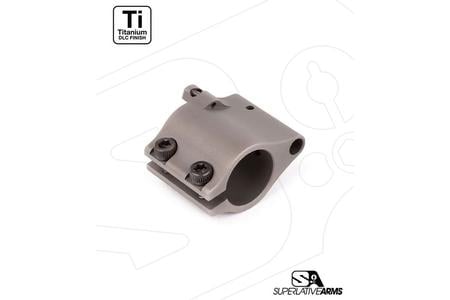 AR-15 CLAMP ON TITANIUM ADJUSTABLE GAS BLOCK .875 GRAY