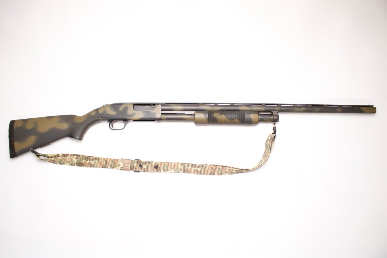 Mossberg 500A 12-Gauge Police Trade-in Pump-Action Shotgun with Camo Finish