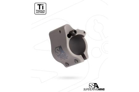 AR-15 CLAMP ON TITANIUM ADJUSTABLE GAS BLOCK .625 GRAY
