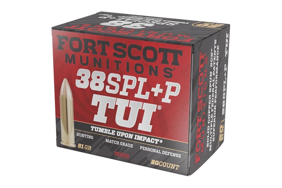 Fort Scott Munitions 38 Special 81 Grain Solid Copper Spun Tumble Upon Impact 20/Box