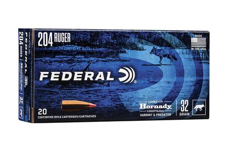 Federal 204 Ruger 32 gr Hornady V-Max Varmint & Predator 20/Box