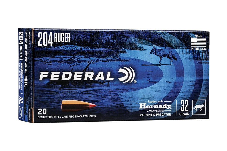 Federal 204 Ruger 32 gr Hornady V-Max Varmint & Predator 20/Box