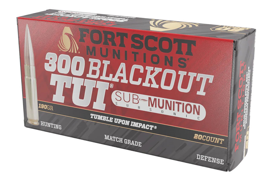 Fort Scott Munitions 300 Blackout 190 Grain Solid Copper Spun Tumble Upon Impact Subsonic 20/Box