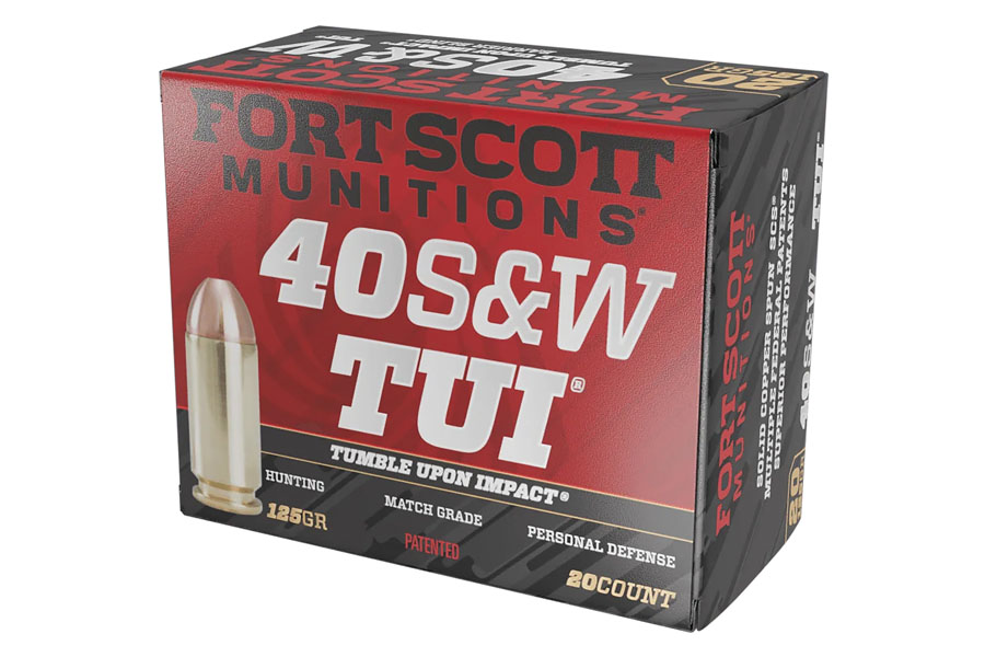 Fort Scott Munitions 40 Smith & Wesson 125 Grain Solid Copper Spun Tumble Upon Impact 20/Box