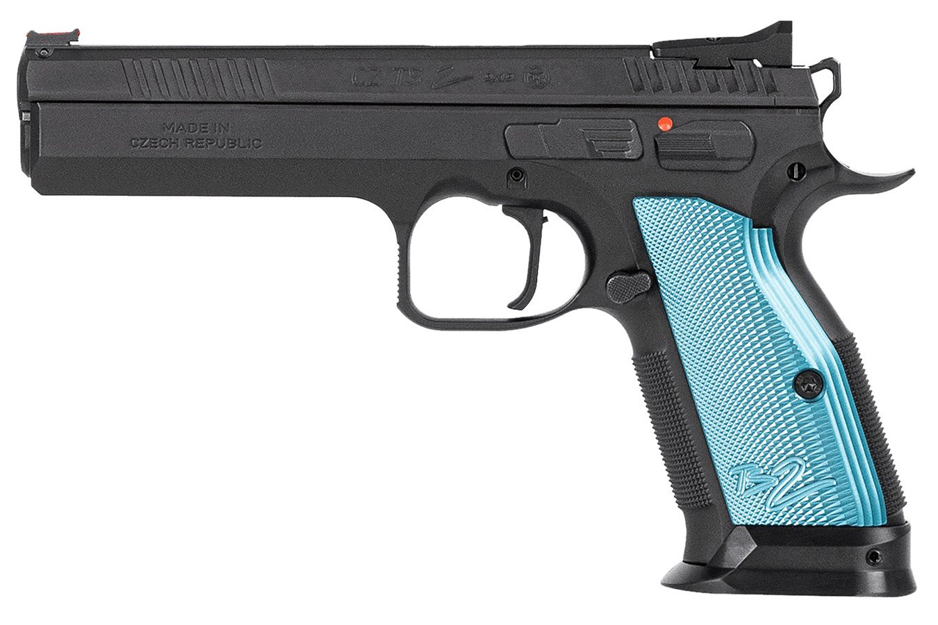 CZ TS 2 9mm Luger Pistol with Blue Textured Aluminum Grips