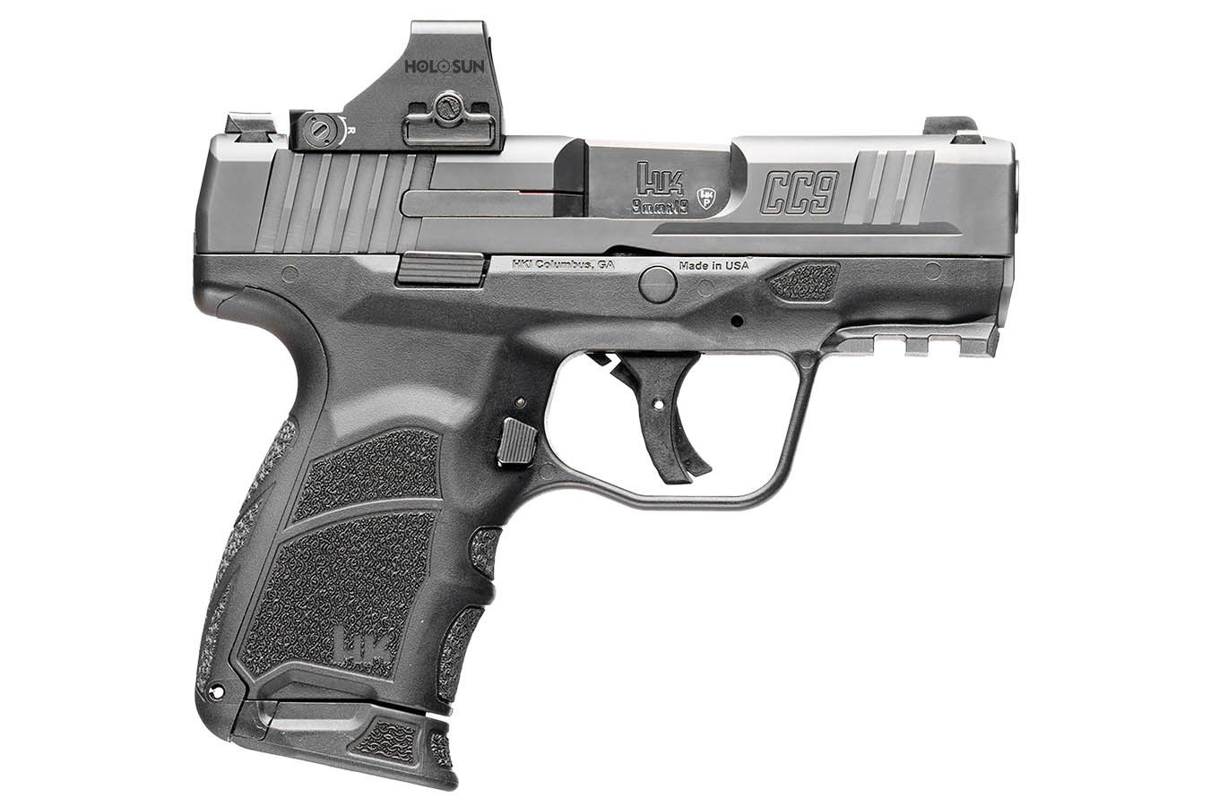 HK CC9 9mm Micro Compact Pistol with Holosun 407K Reflex Green Dot Sight