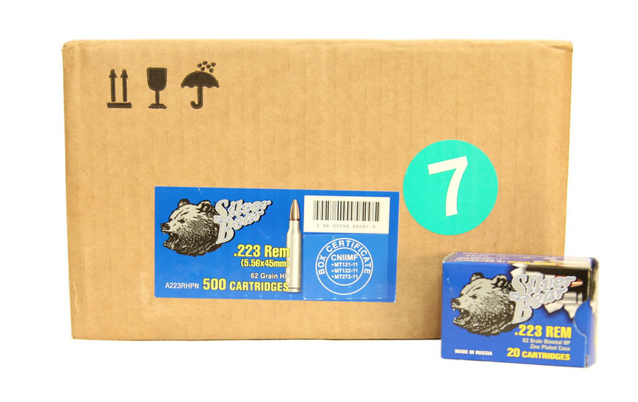 Silver Bear 223 Rem 62 gr HP 500 Rounds