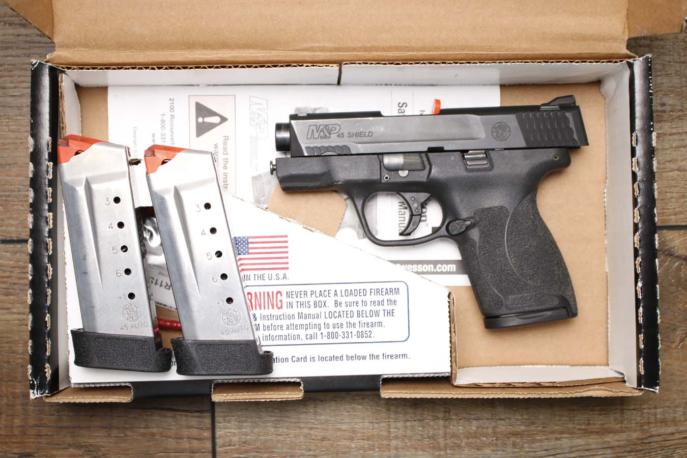 Smith & Wesson M&P45 Shield 45 ACP Police Trade-In Pistol with Three Magazines and Original Box