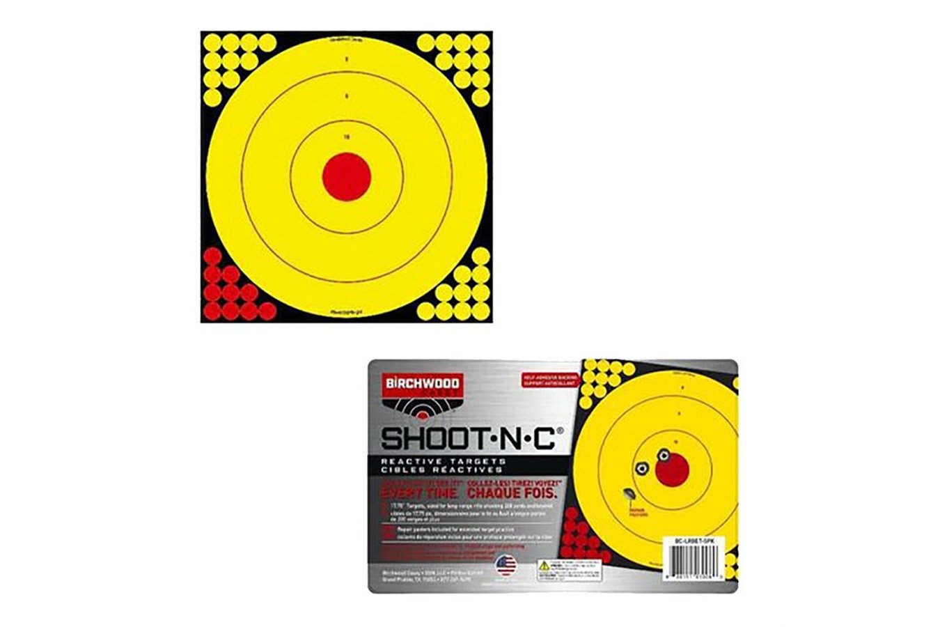 Birchwood Casey 17.75Inch 5 Pack Shoot-N-C Reactive Bullseye Targets