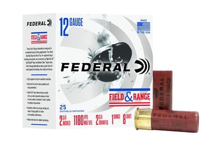 12GA 2 3/4 IN 1 OZ 1180FPS  2 3/4 DRAM #8 FIELD AND RANGE