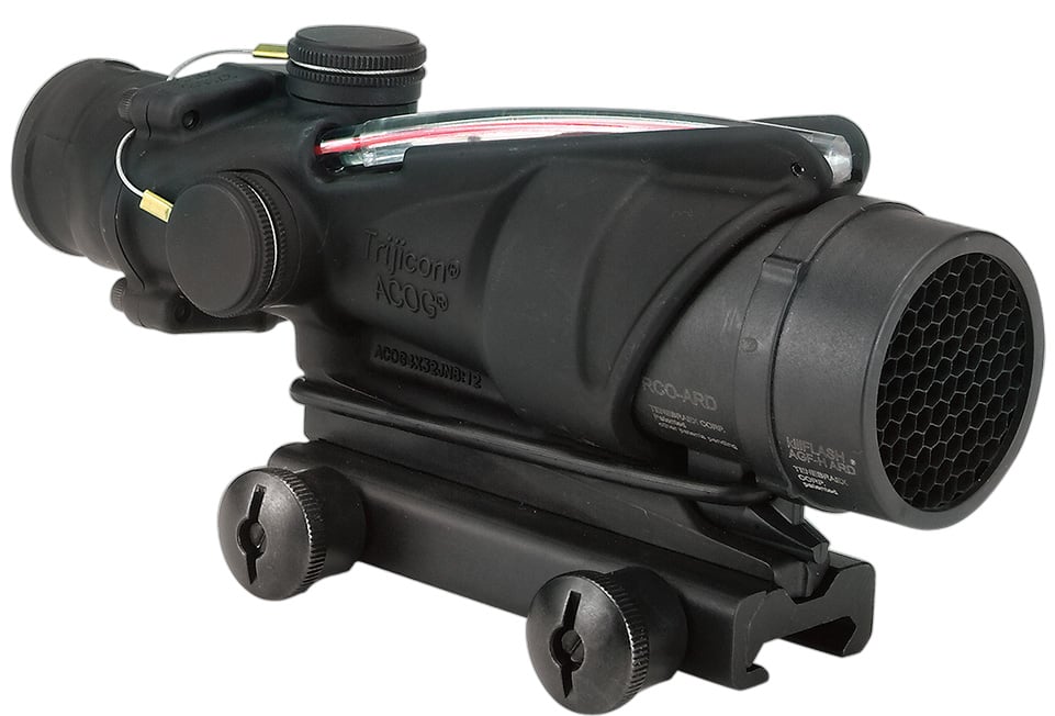 Trijicon ACOG Black Hardcoat Anodized 4x32mm Illuminated Red Chevron Reticle