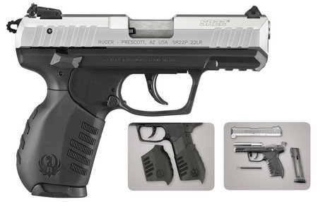 RUGER SR22 22LR Rimfire Pistol with Silver Anodized Slide