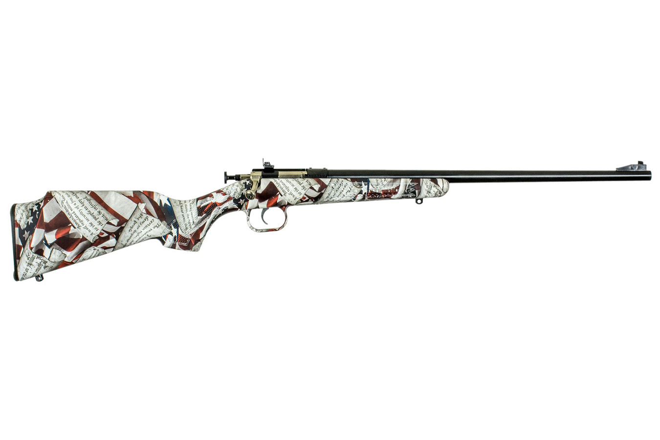 Keystone Youth 22 LR Bolt Action Rifle with American Flag/Amendment Camo