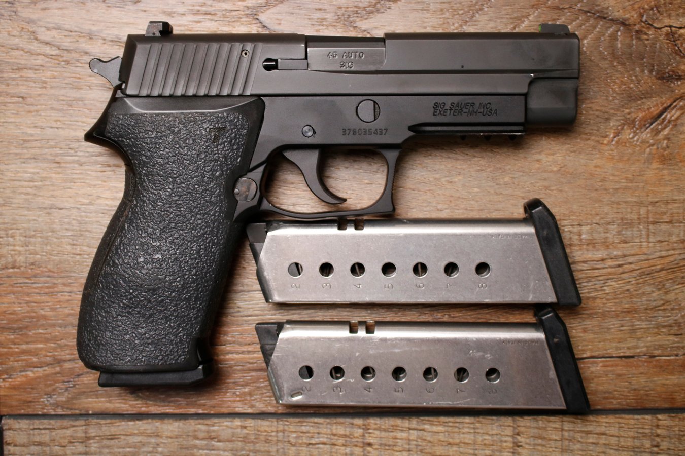 Sig Sauer P220 45 ACP Police Trade-In Pistol with Three Magazines