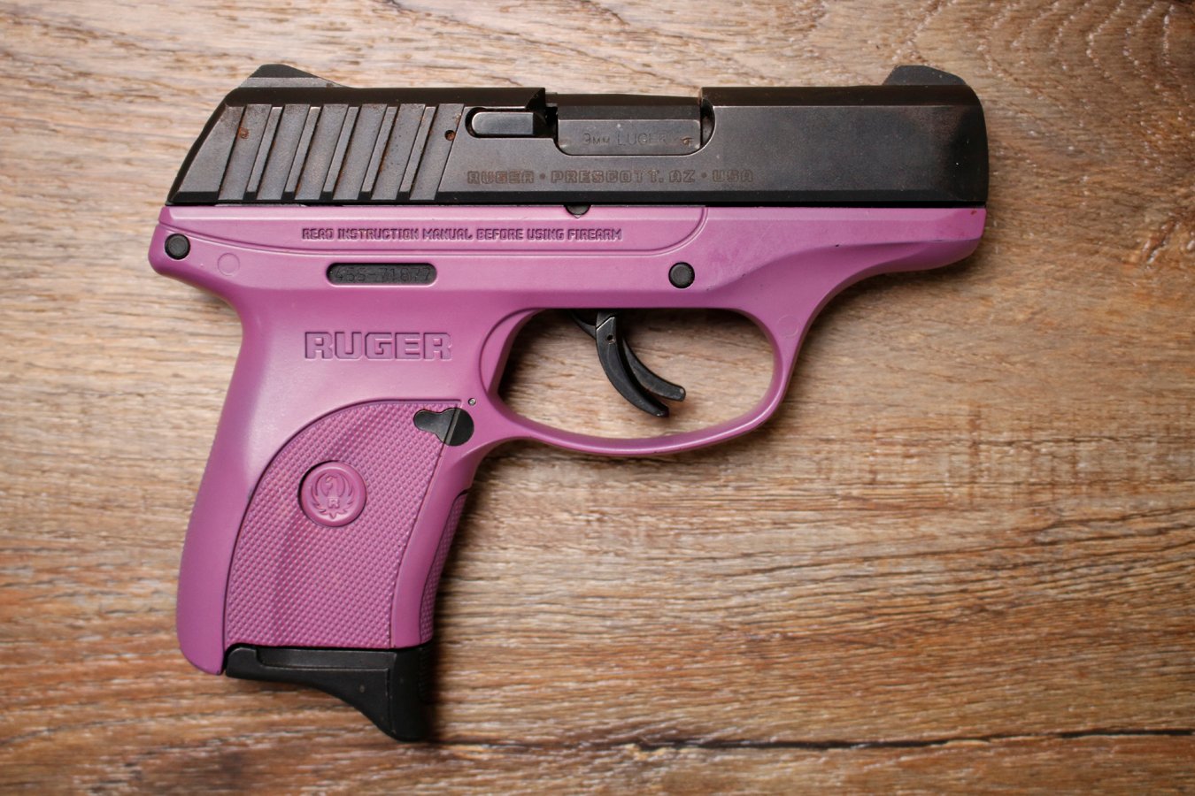 Ruger EC9S 9mm Police Trade-In Pistol with Purple Grip Frame