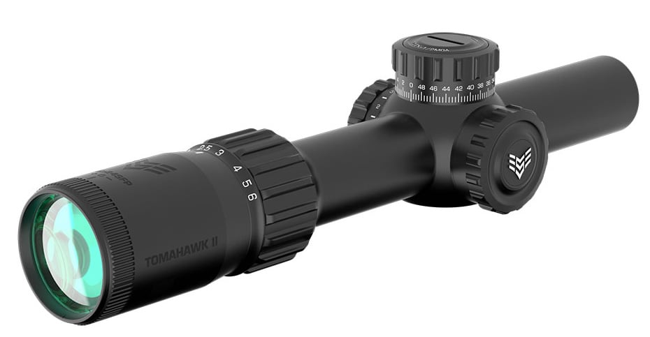 Swampfox Optics TOMAHAWK II LPVO 1-4X24MM SFP ILLUMINATED RIFLE SCOPE