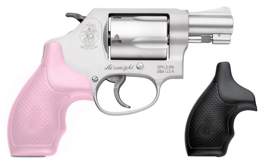 SMITH AND WESSON 637 38 SPECIAL REVOLVER WITH PINK GRIPS
