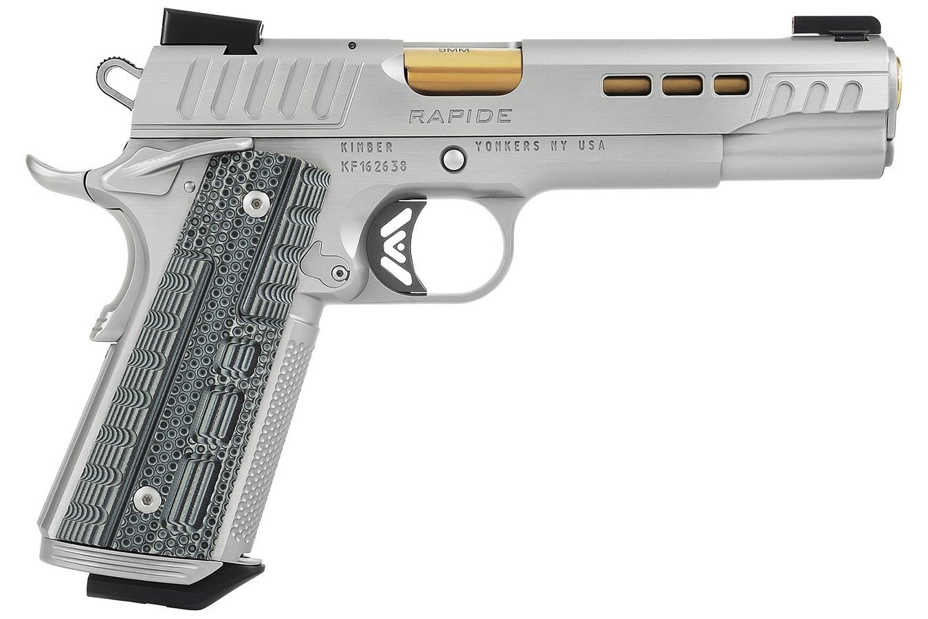 Kimber Rapide Dawn *CA/MA Compliant 9mm Luger Pistol with Black & Gray G10 Grips