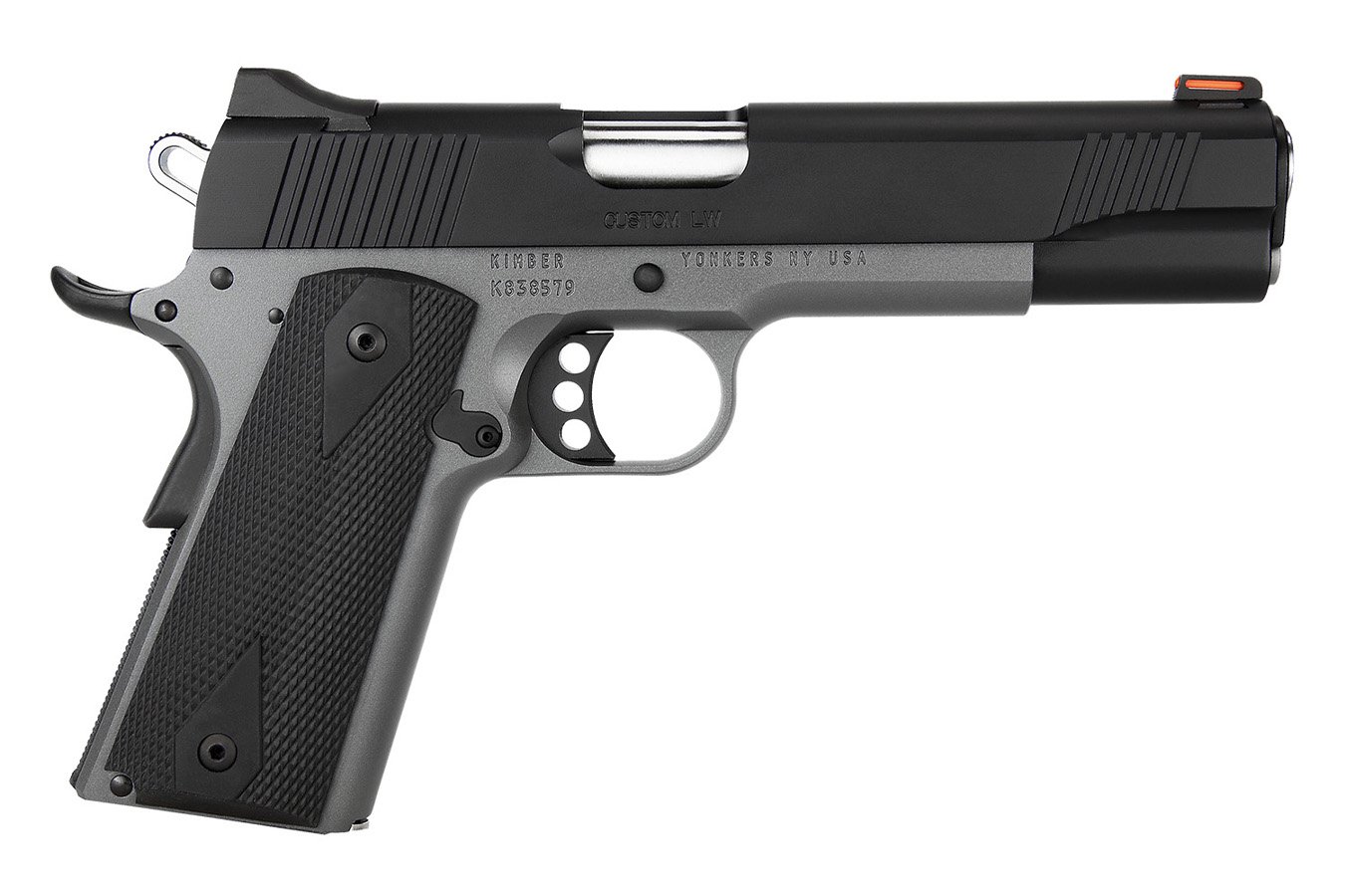 Kimber Custom LW Shadow Ghost *CA/MA Compliant 9mm Luger Pistol with Black Double-Diamond Checkered Rubber Grips