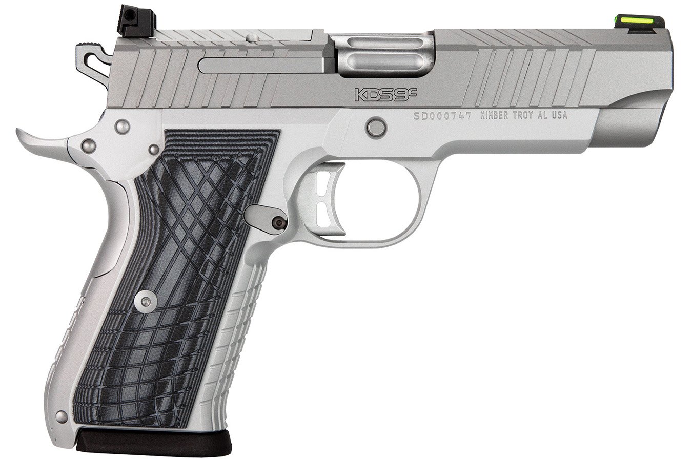 Kimber KDS9C 9mm Luger Pistol with Black/Gray Crosshatch G10 Grips
