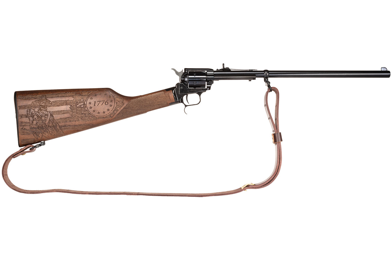 Heritage Rough Rider Rancher 22 LR Revolver Rifle with Independence Day Engraved Walnut Stock