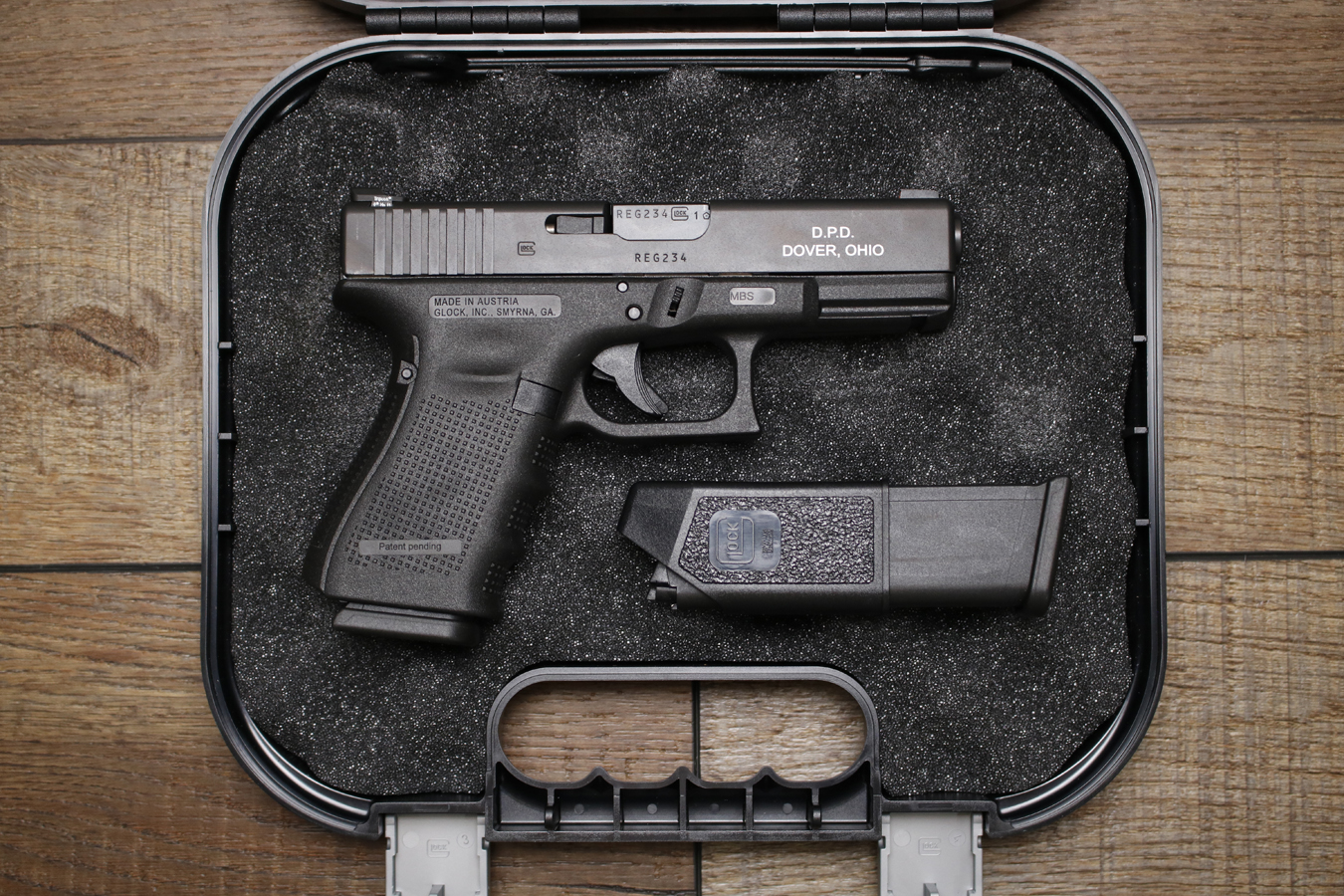 Glock 19 Gen 4 9mm Police Trade-in Pistol with Dover OH PD Markings (Very Good Condition)