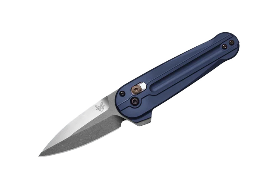 Benchmade Knife Lowden Crater Blue Aluminum Folding Knife