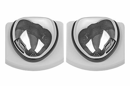 LEFT / RIGHT LED BOW LIGHT SET - SS HOUSING W/INSMALLIN BLACK ADAPTER PLATE  G